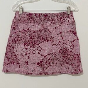 Tommy Bahama Golf & Tennis Deep Pink/White Skort Skirt Tropical Coral Reef Print